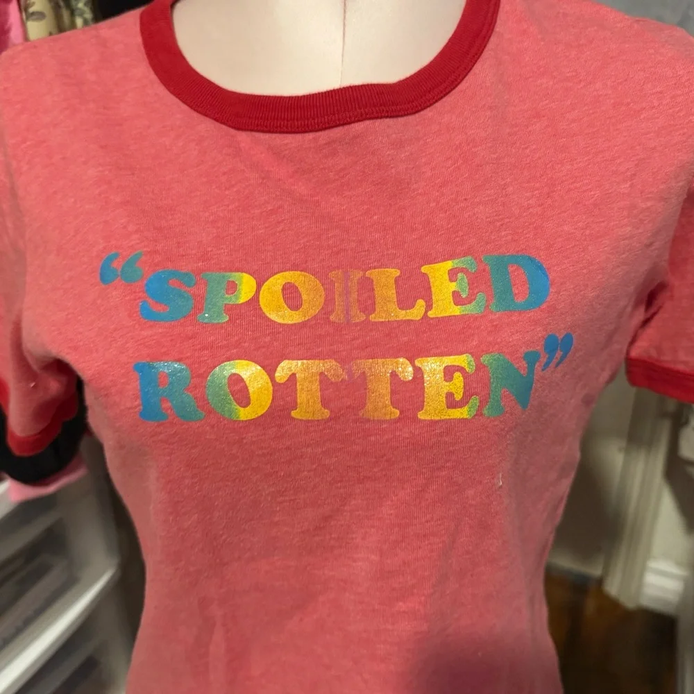 RARE HTF Lucky brand Red Ringer Tee “Spoiled Rotten” - Picture 3 of 6